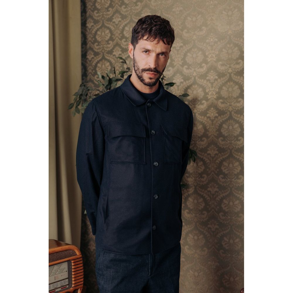 Autore Blue Cashmere Full-Length Jacket