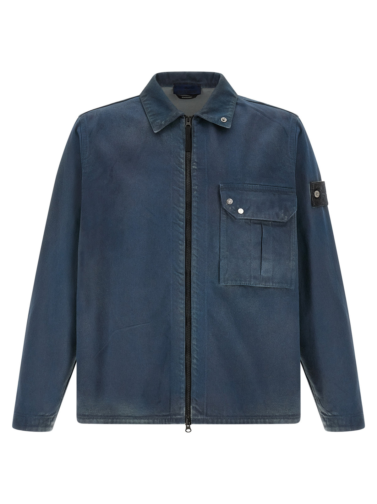 Stone Island Blue Cotton Blouse