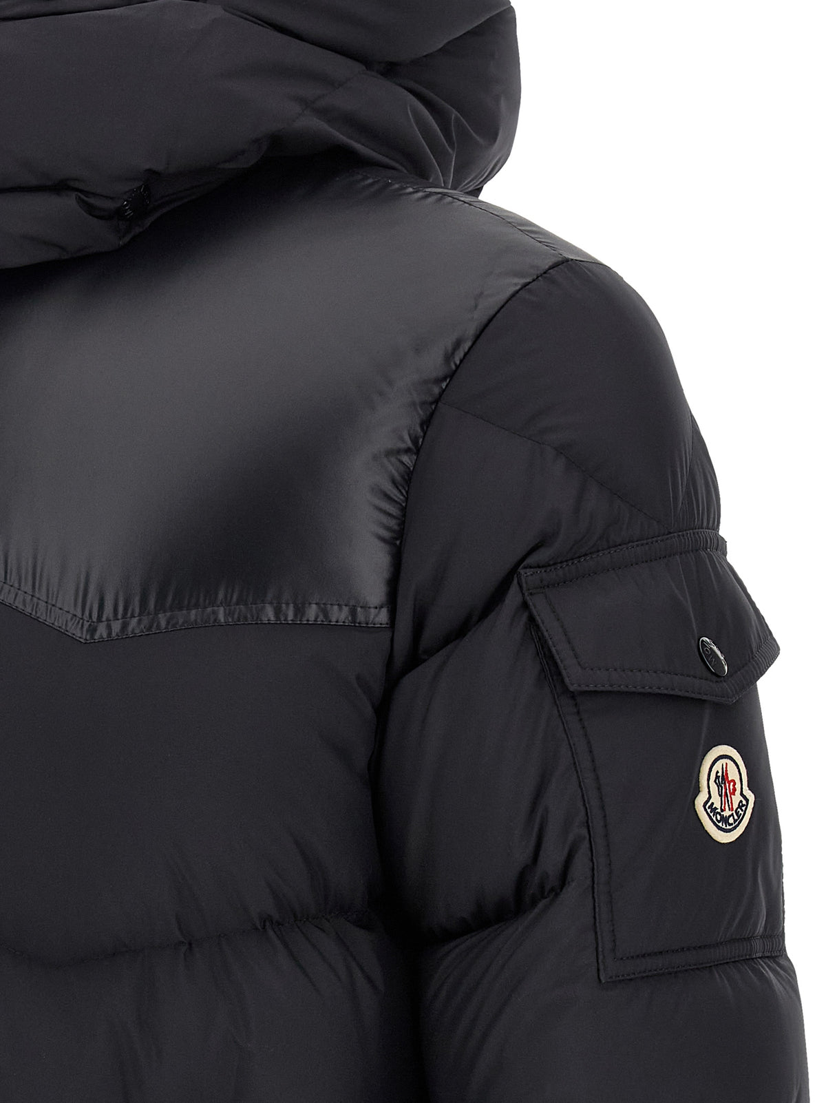 Moncler Black Polyester Full-Length Jacket