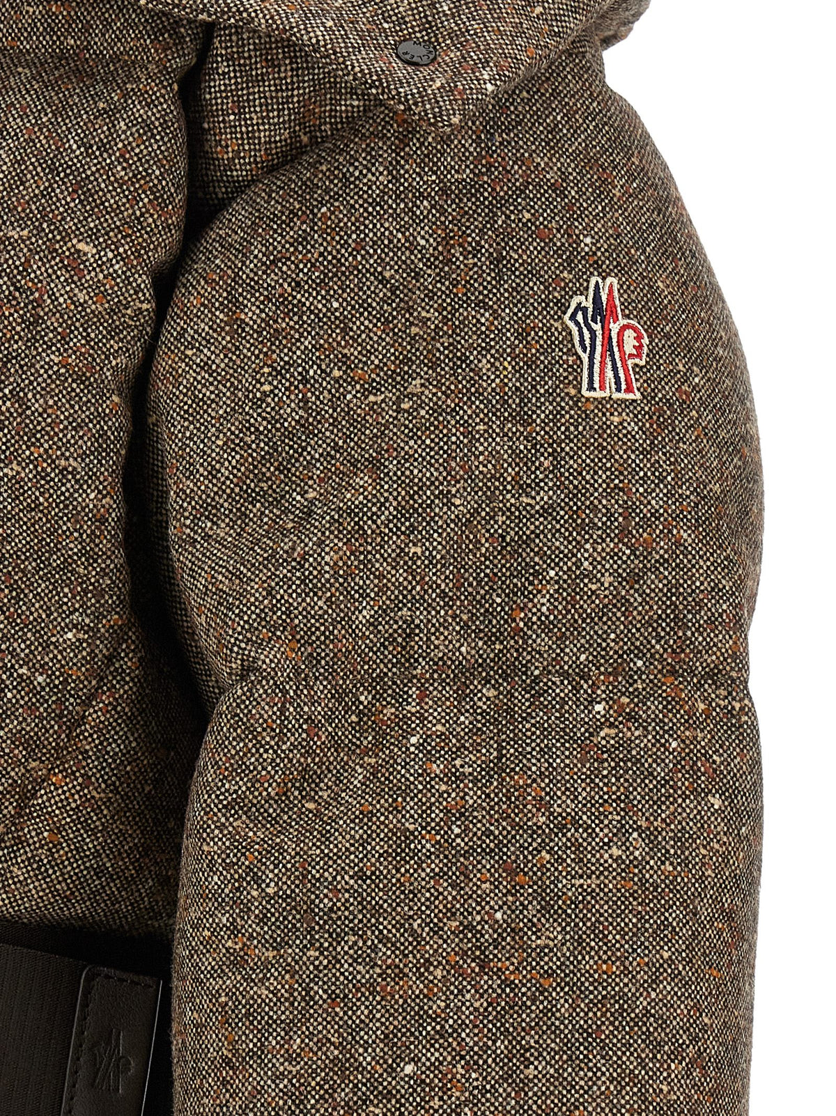 Moncler Grenoble Brown Leather Full-Length Jacket