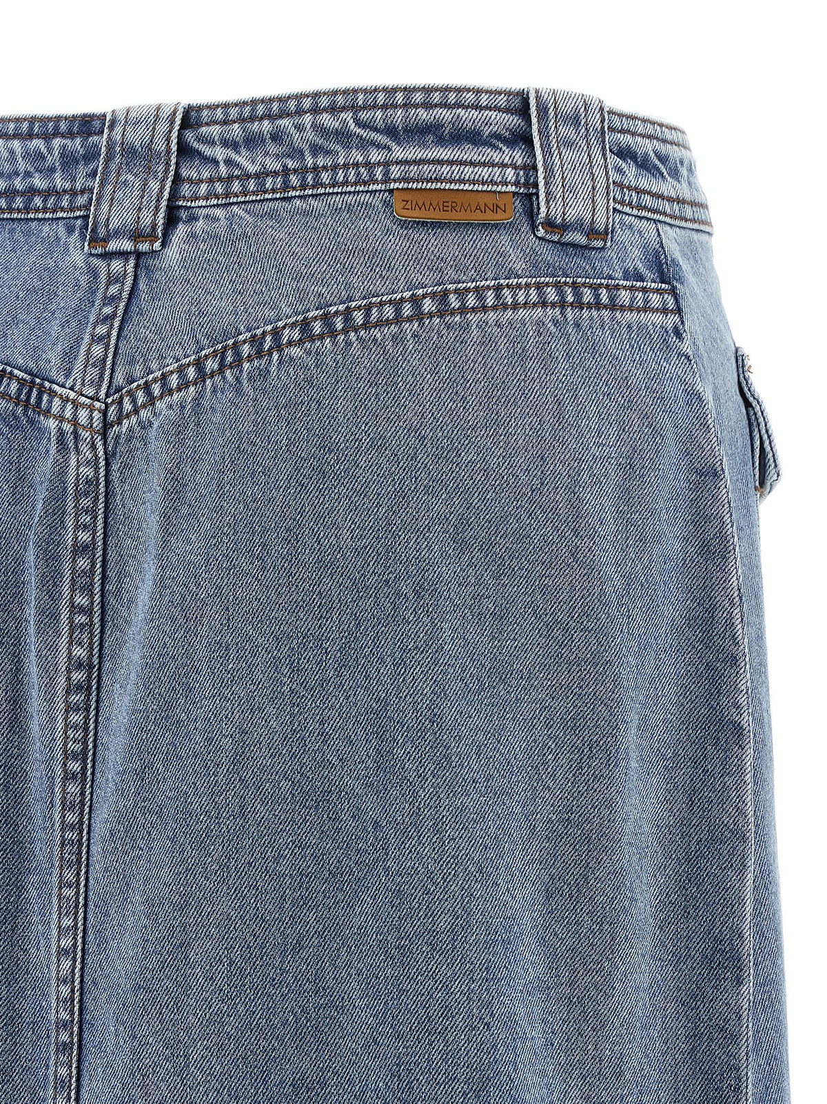 Zimmermann Blue Cotton Midi Skirt