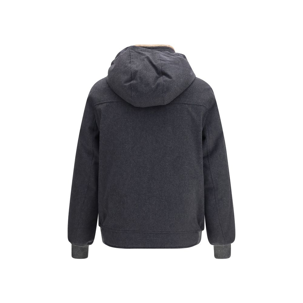 Brunello Cucinelli Gray Wool Oves Aries Shell Jacket