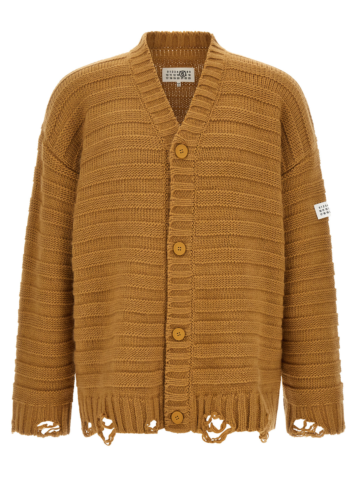 MM6 Maison Margiela Beige Virgin Wool Cardigan