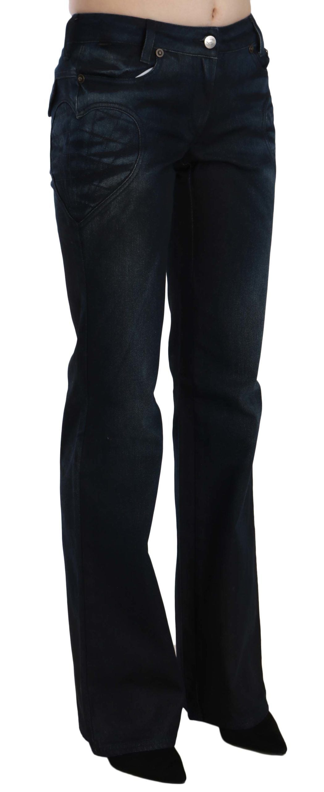 Τζιν παντελόνι Just Cavalli Chic Mid Waist ίσιο
