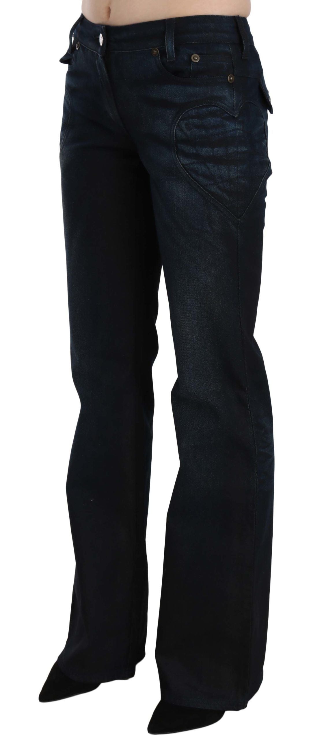 Τζιν παντελόνι Just Cavalli Chic Mid Waist ίσιο