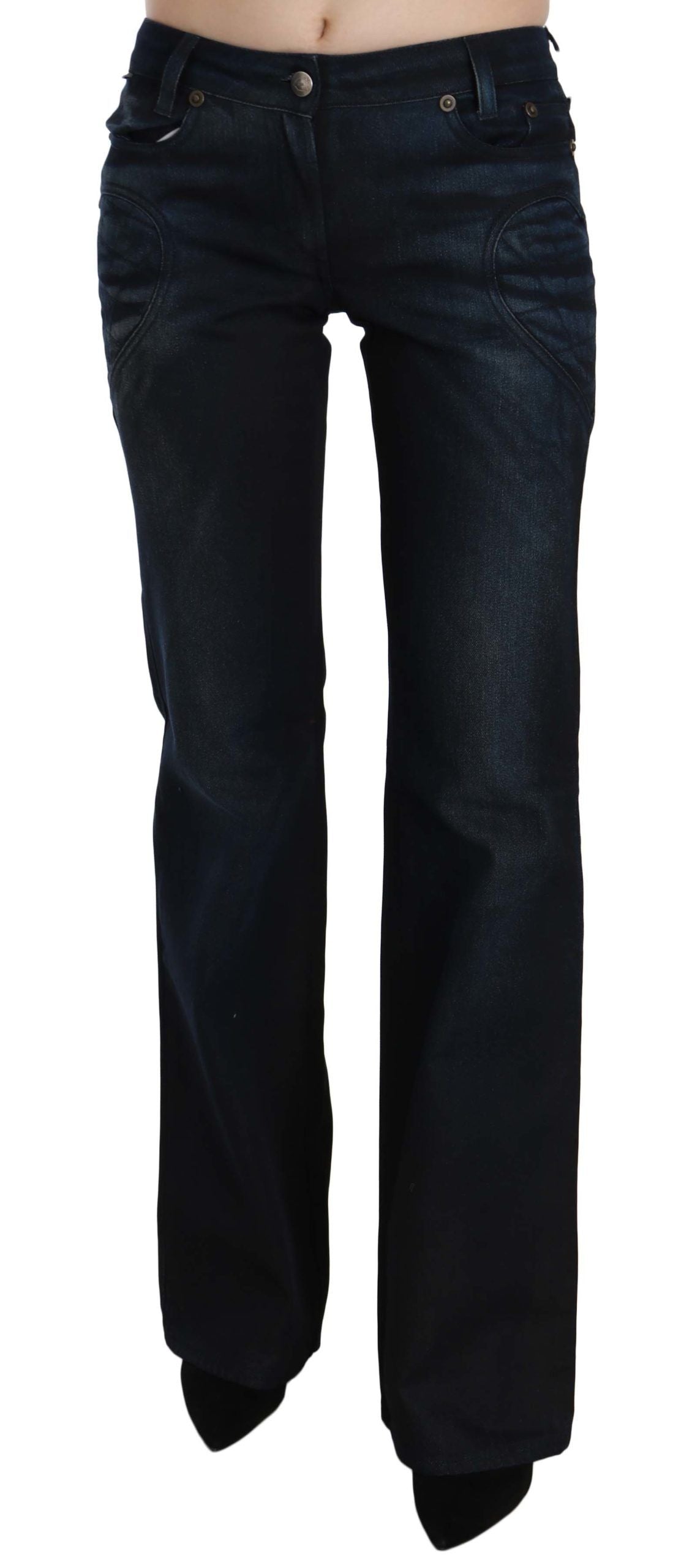 Τζιν παντελόνι Just Cavalli Chic Mid Waist ίσιο