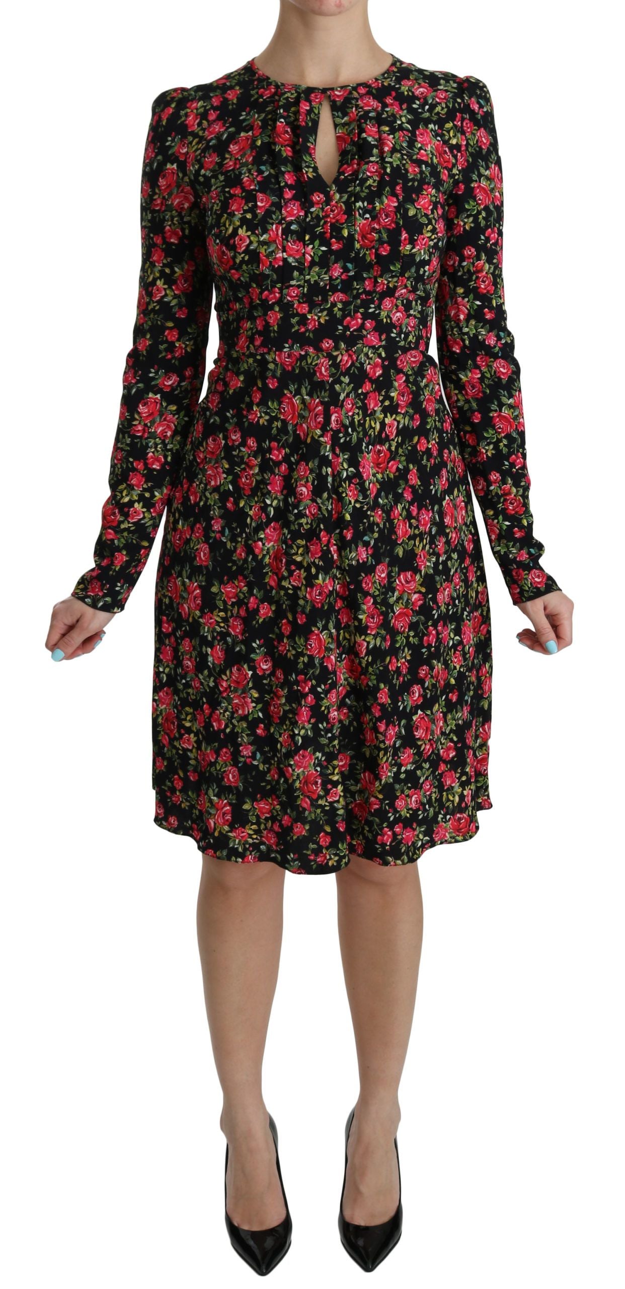 Φόρεμα Dolce & Gabbana Floral Viscose Line A μέχρι το γόνατο