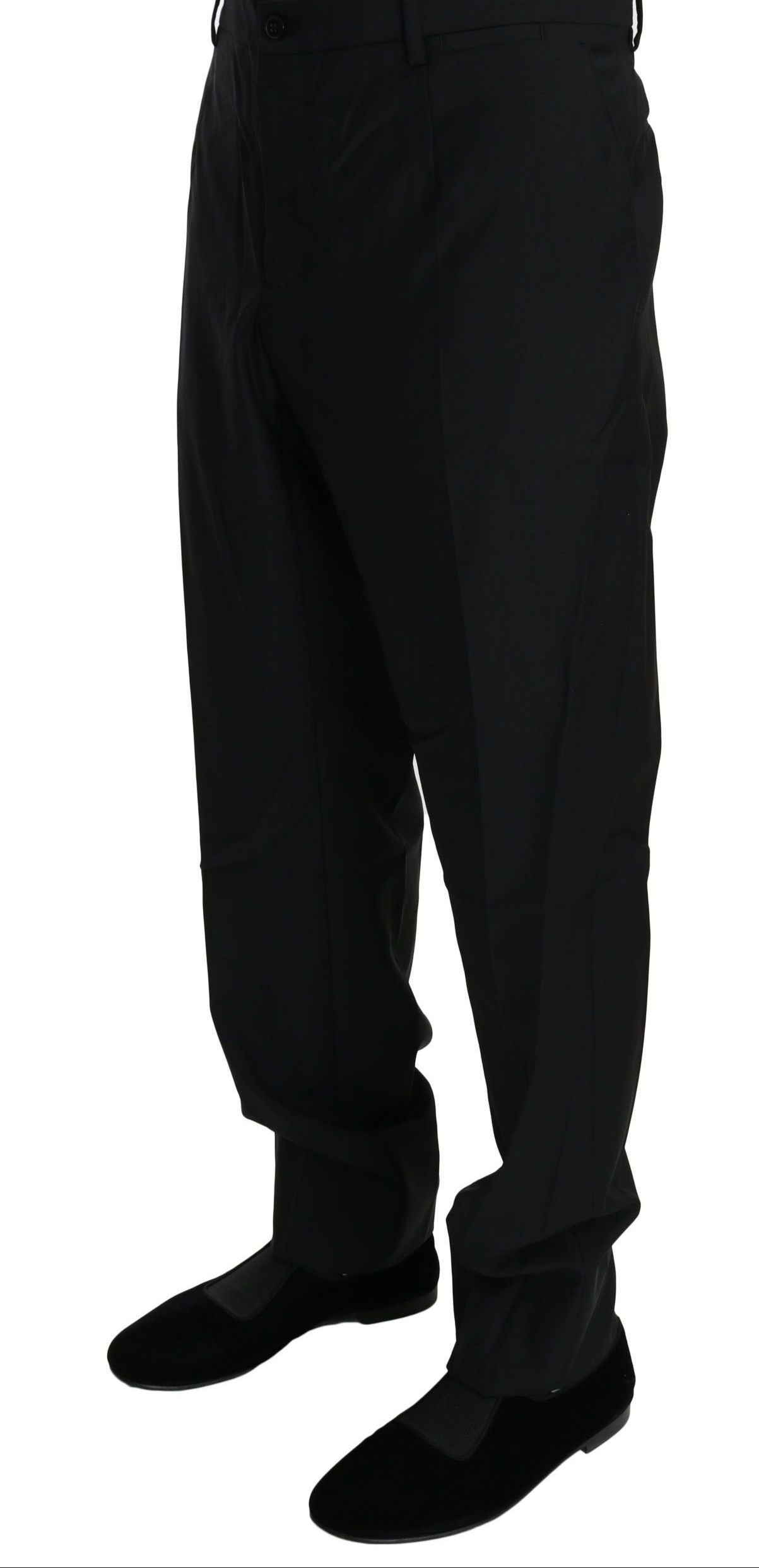 Dolce & Gabbana Elegant Black Virgin Wool Dress Pants