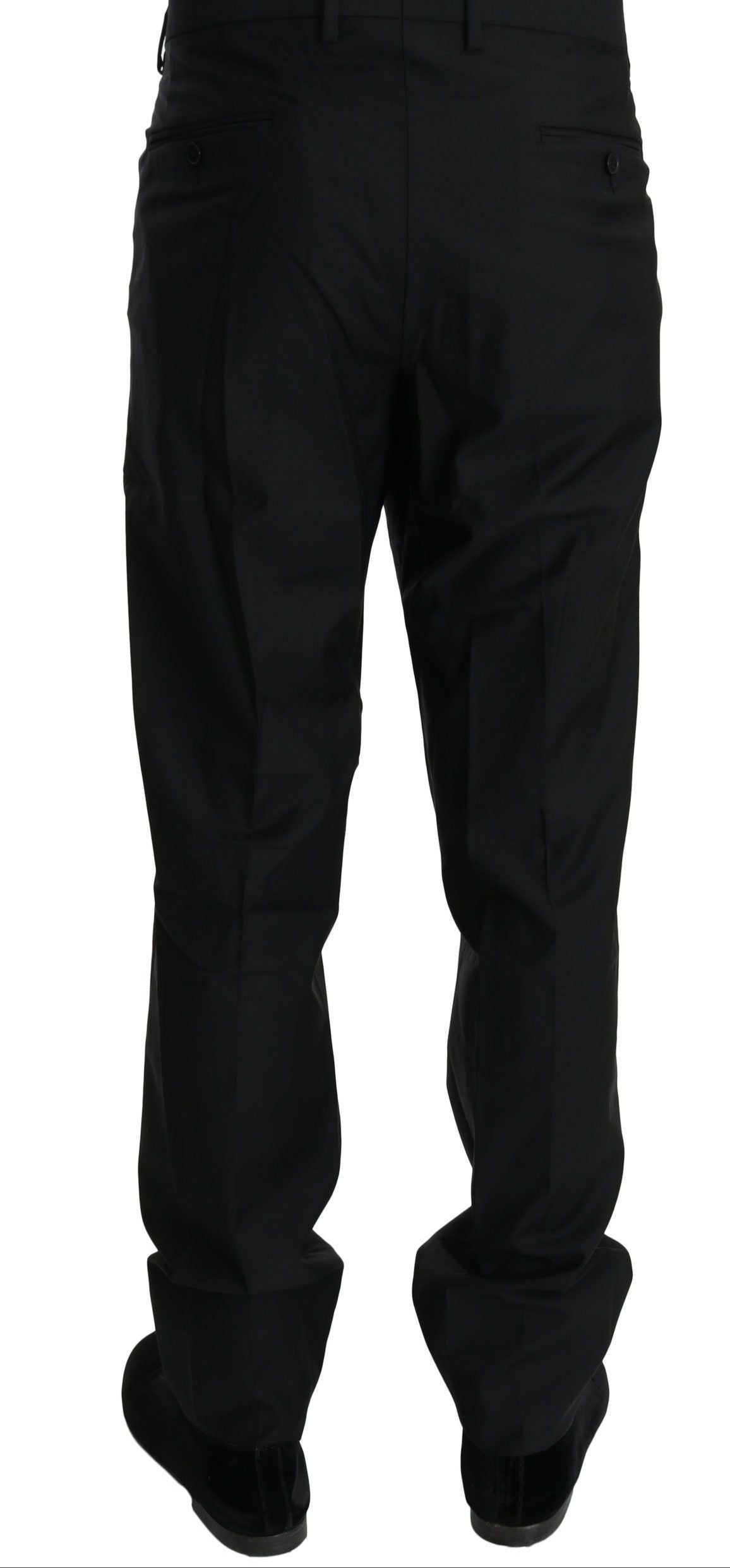 Dolce & Gabbana Elegant Black Virgin Wool Dress Pants