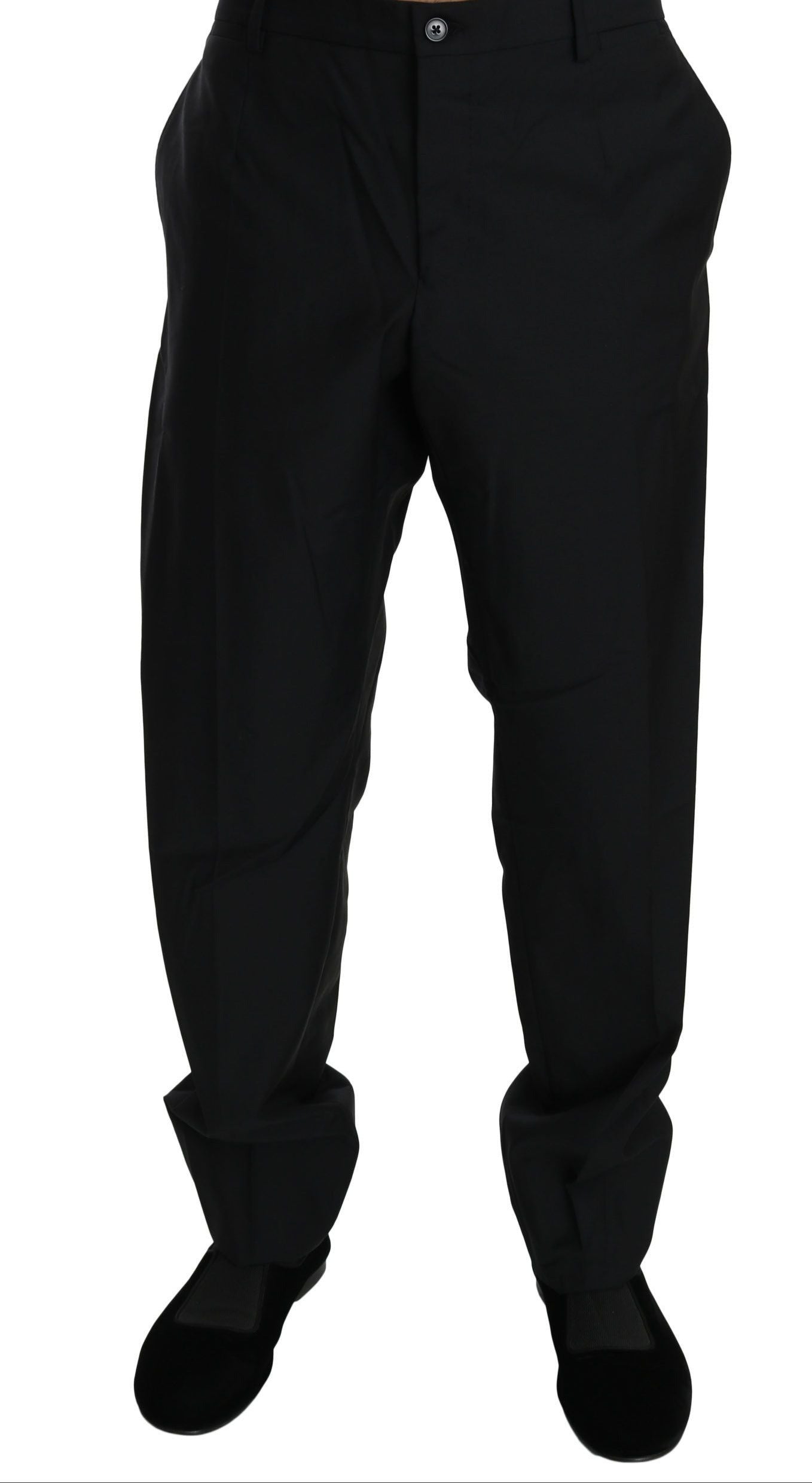 Dolce & Gabbana Elegant Black Virgin Wool Dress Pants