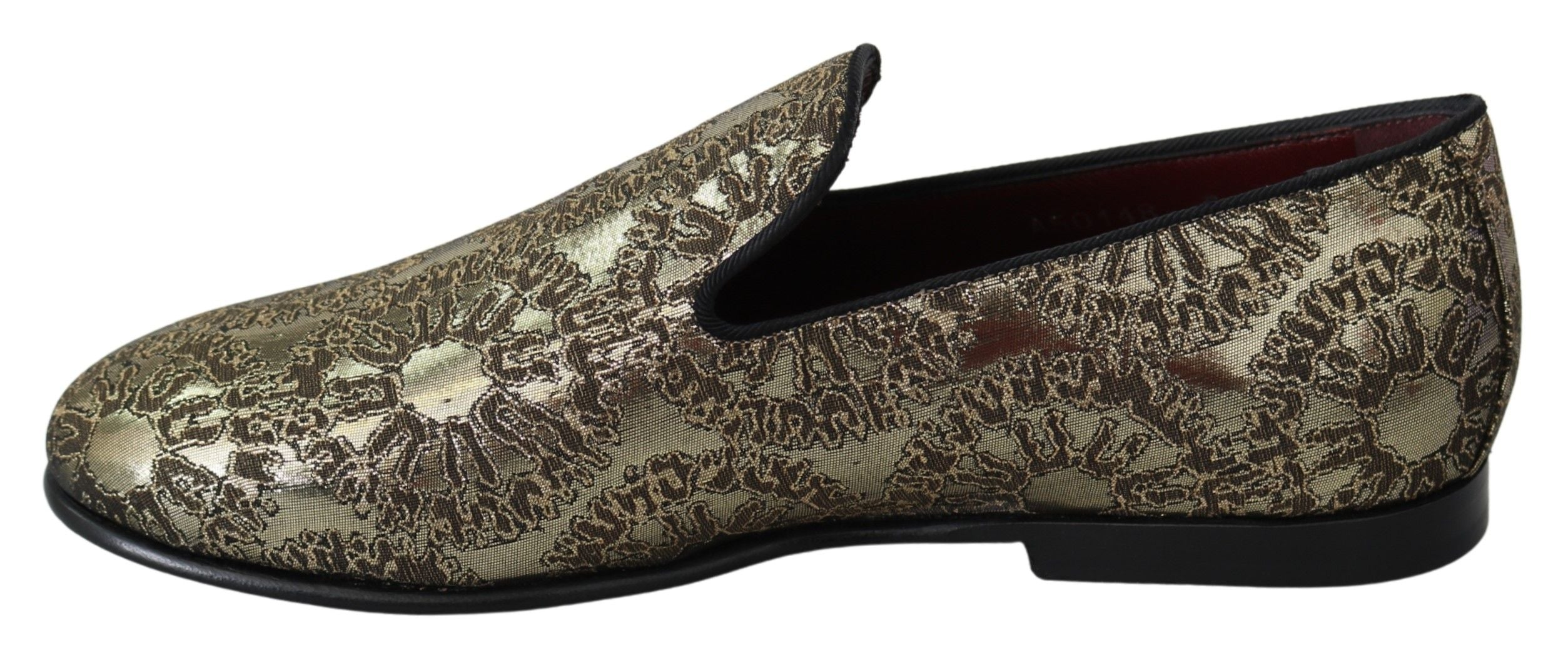 Παπούτσια φορέματος Dolce & Gabbana Gold Bordeaux Loafers Slides