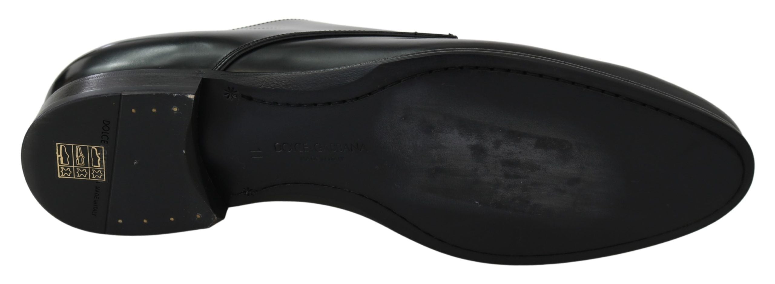 Κομψά μαύρα δερμάτινα παπούτσια Derby Dolce & Gabbana