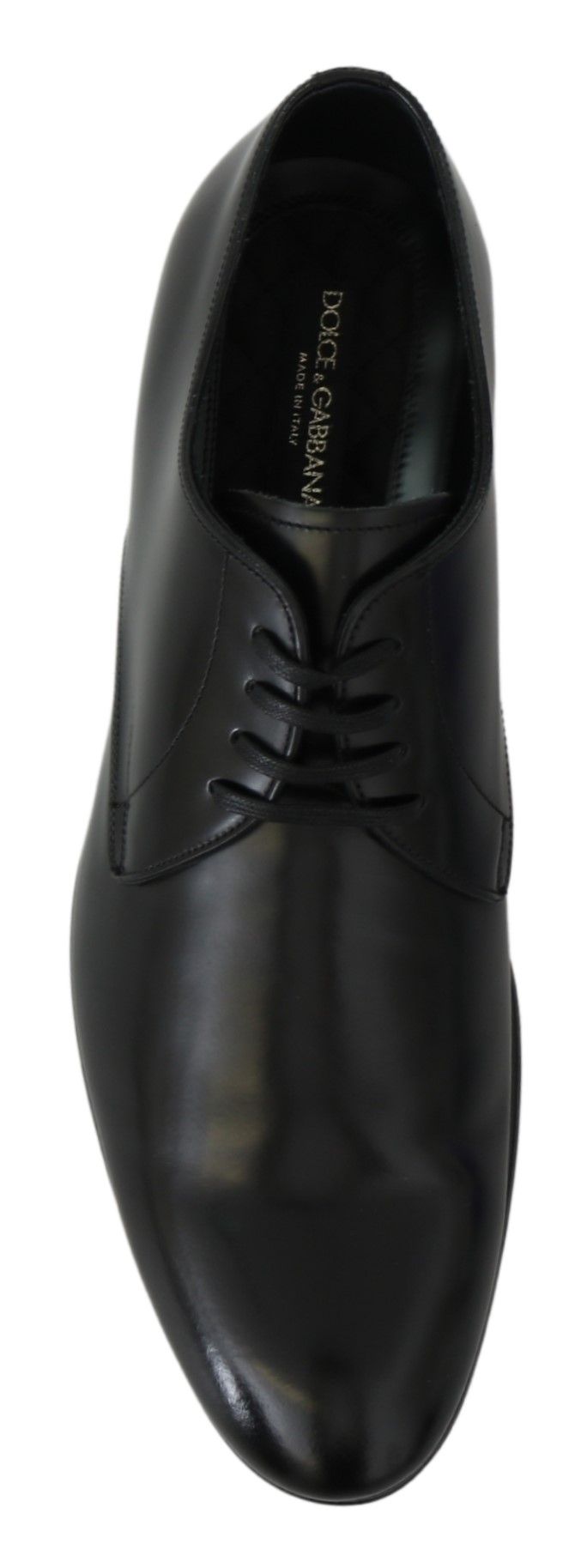 Κομψά μαύρα δερμάτινα παπούτσια Derby Dolce & Gabbana