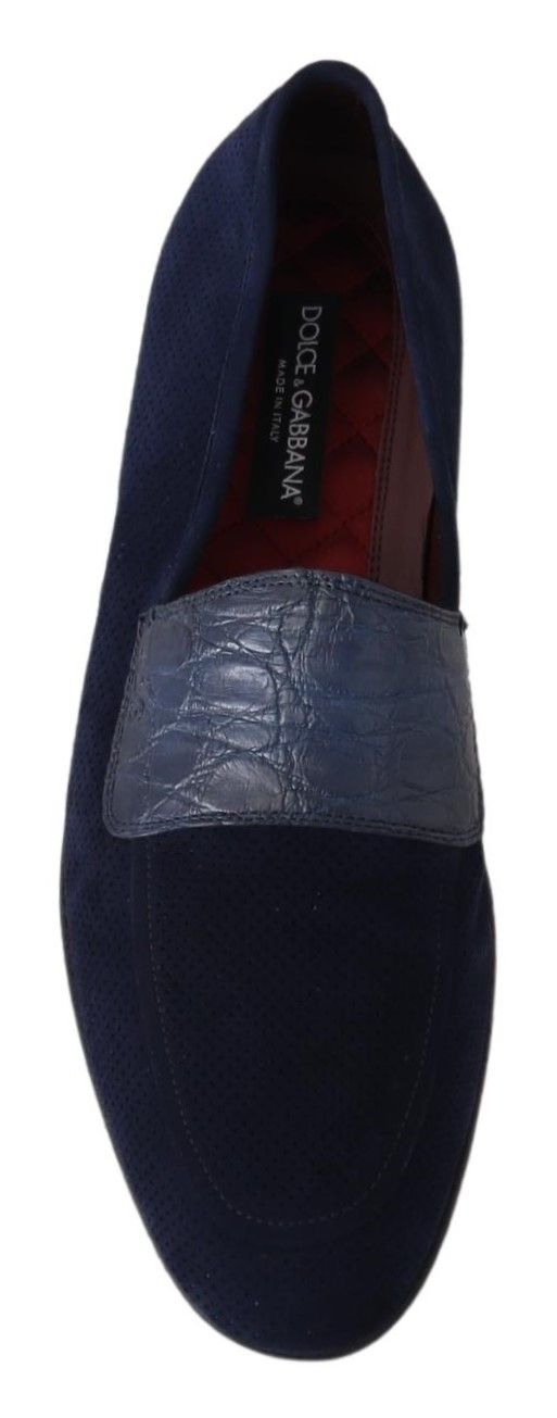 Κομψά δερμάτινα Loafers από μπλε σουέντ Dolce & Gabbana