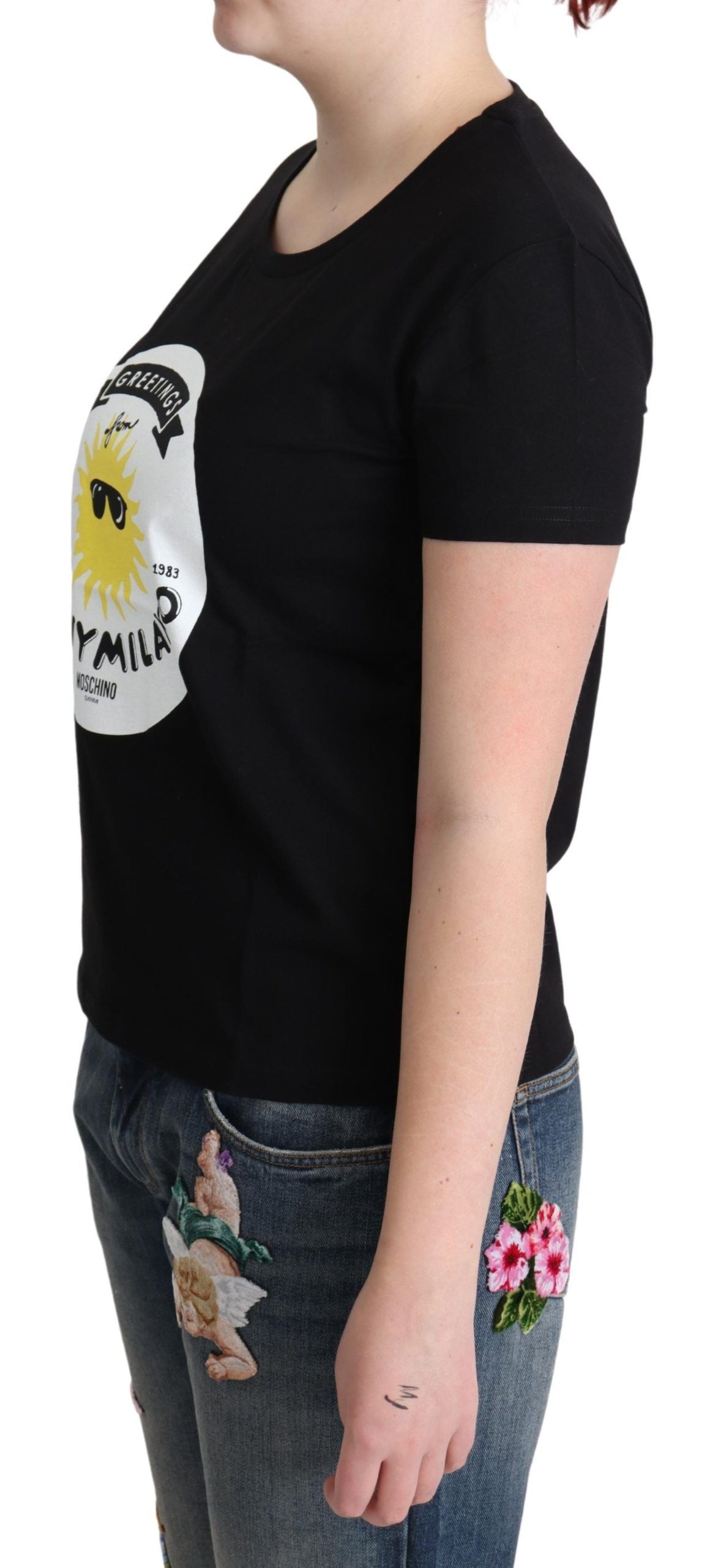 Κομψό βαμβακερό μπλουζάκι Moschino με στάμπα Milano