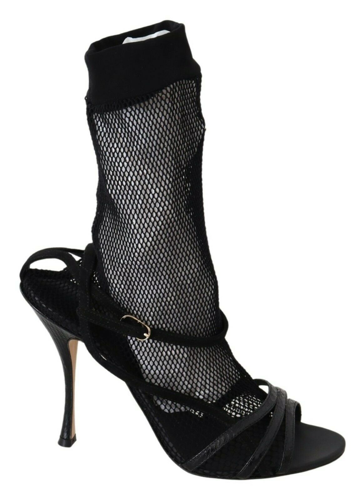 Σανδάλια Dolce & Gabbana Chic Μαύρο Διχτυωτό Stiletto