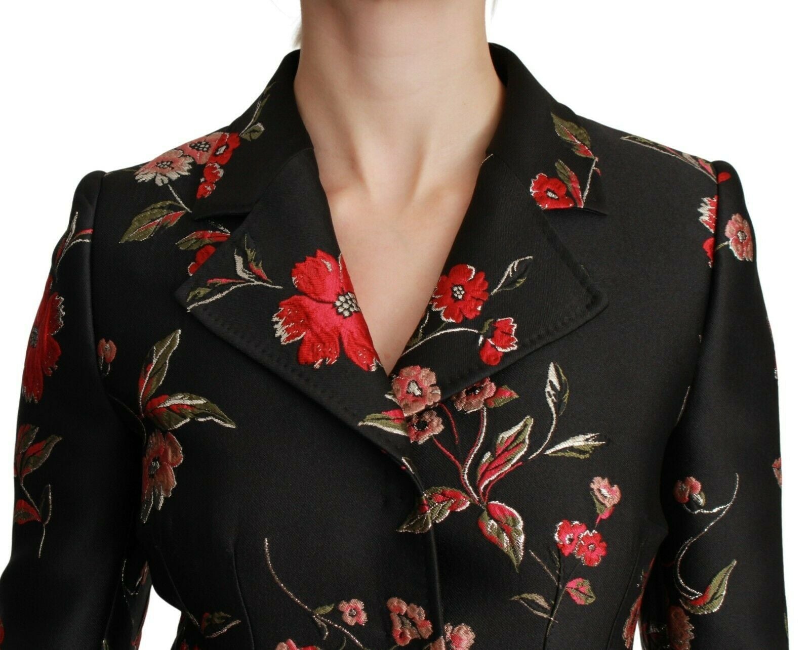 Dolce & Gabbana Κομψή φλοράλ κεντημένη καμπαρντίνα