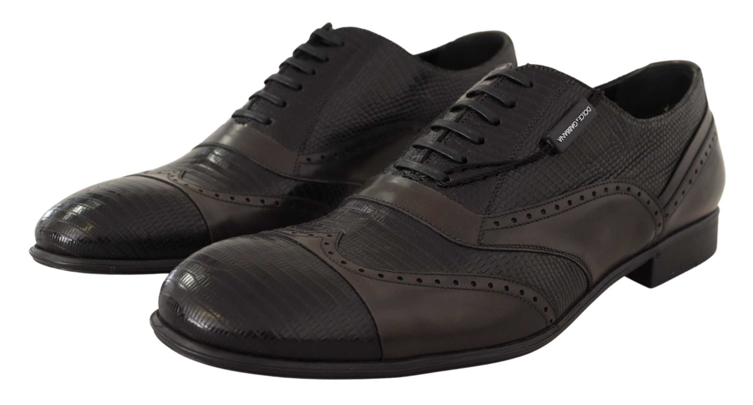 Dolce & Gabbana Elegant Brown Lizard Δερμάτινα Παπούτσια Oxford