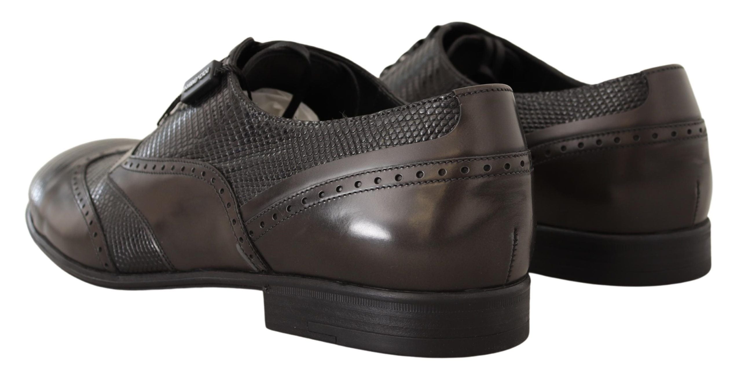 Dolce & Gabbana Elegant Brown Lizard Δερμάτινα Παπούτσια Oxford