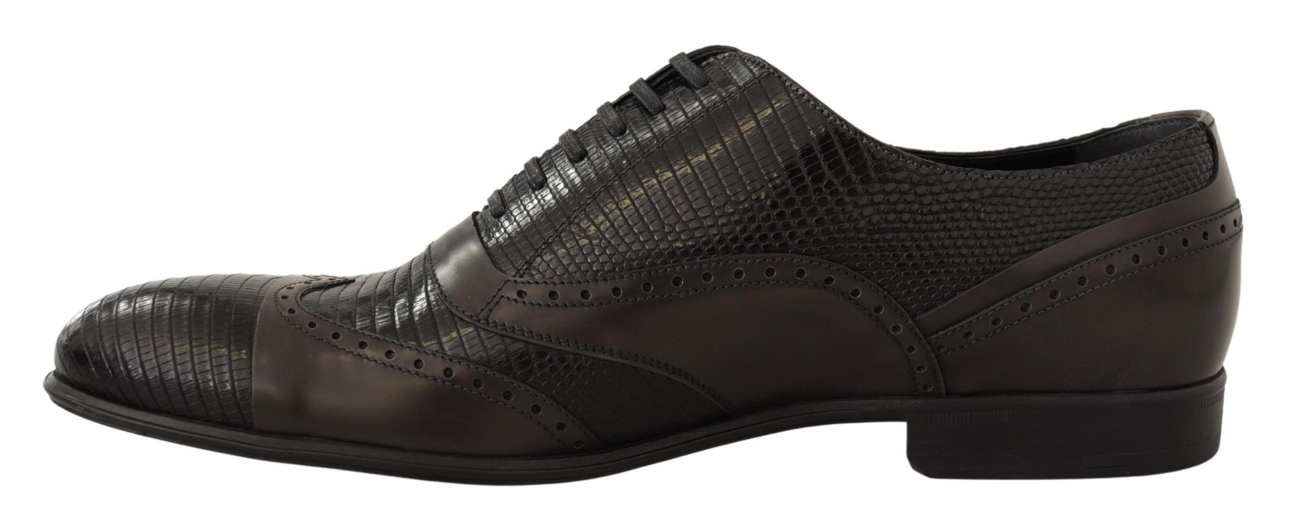 Dolce & Gabbana Elegant Brown Lizard Δερμάτινα Παπούτσια Oxford