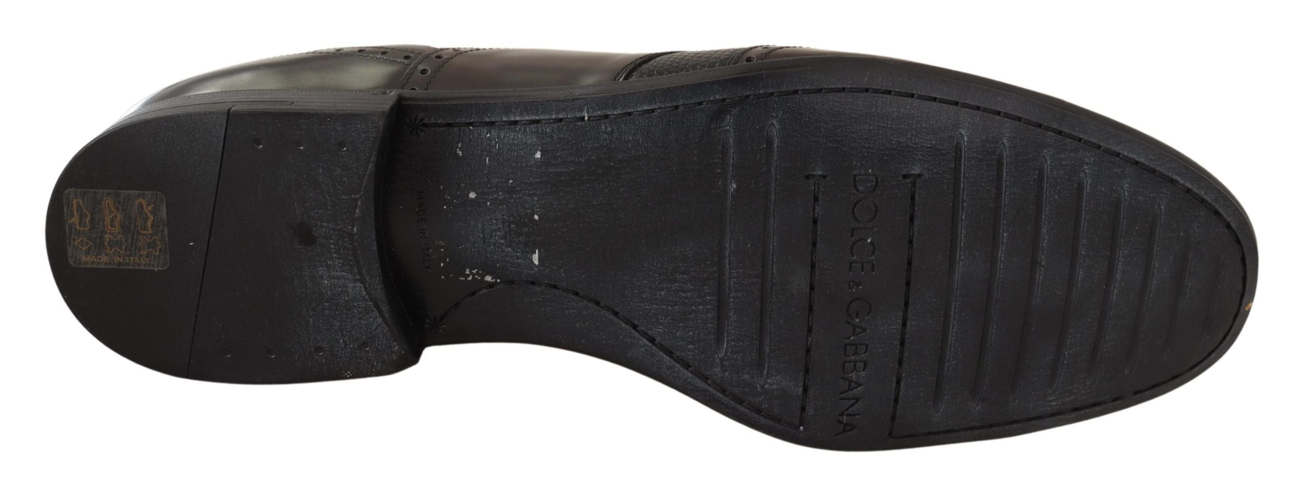 Dolce & Gabbana Elegant Brown Lizard Δερμάτινα Παπούτσια Oxford