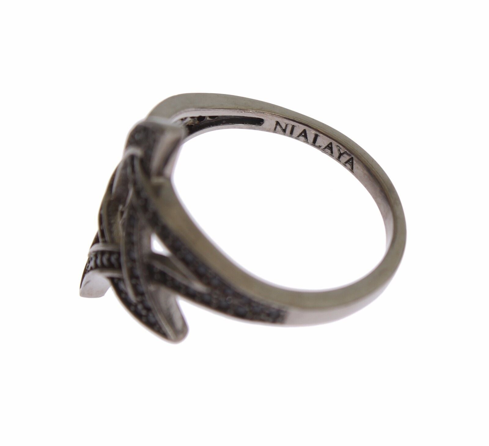Κρυστάλλινο δαχτυλίδι Nialaya Chic Black Rhodium CZ
