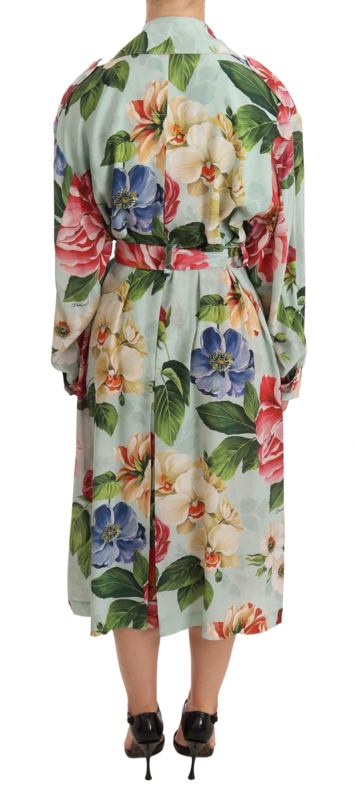 Κομψή φλοράλ μεταξωτή καμπαρντίνα Dolce & Gabbana