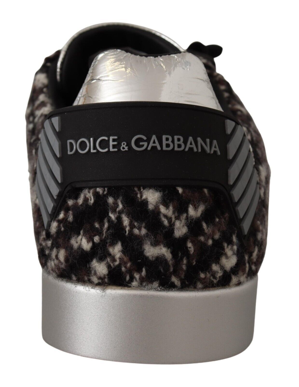 Δερμάτινα πάνινα παπούτσια Dolce & Gabbana Silver Elegance