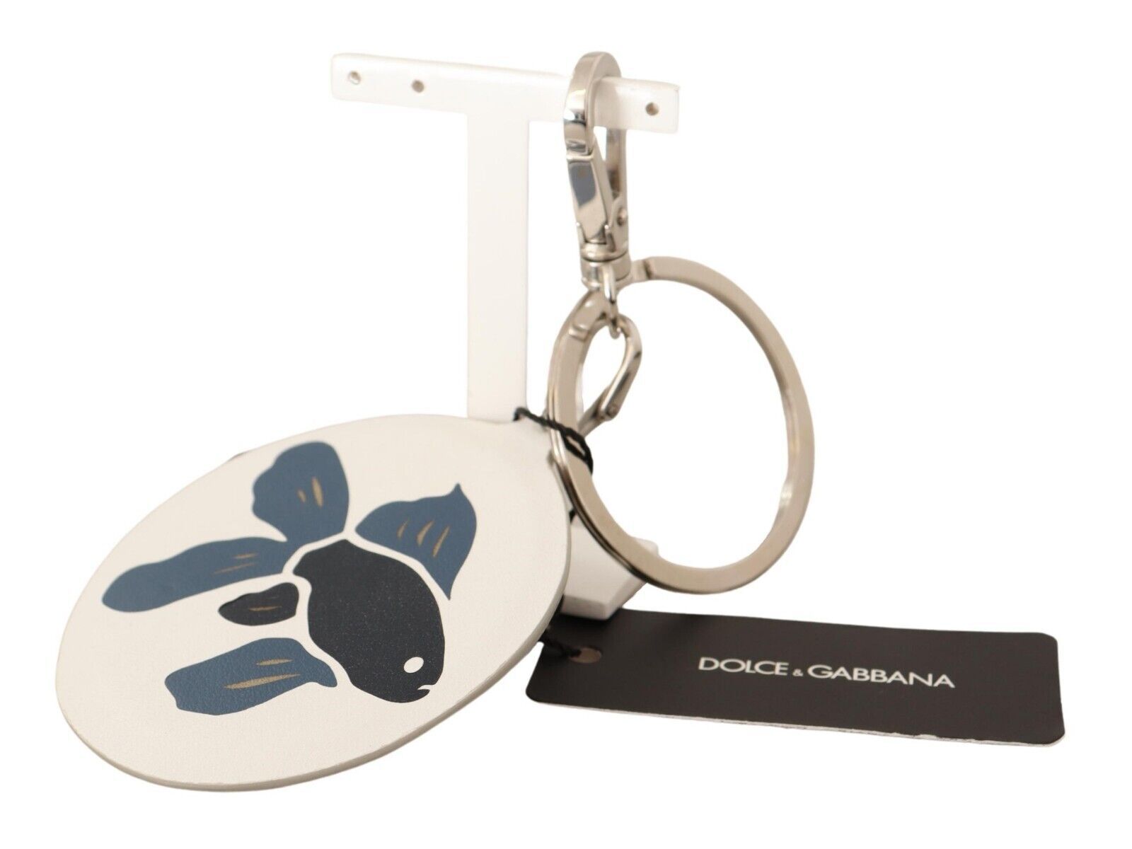 Dolce & Gabbana Chic Λευκό Δερμάτινο Μπρελόκ
