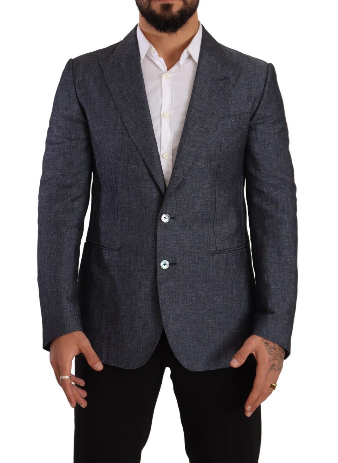 Dolce & Gabbana Elegant Slim Fit Blue Blazer με δύο κουμπιά
