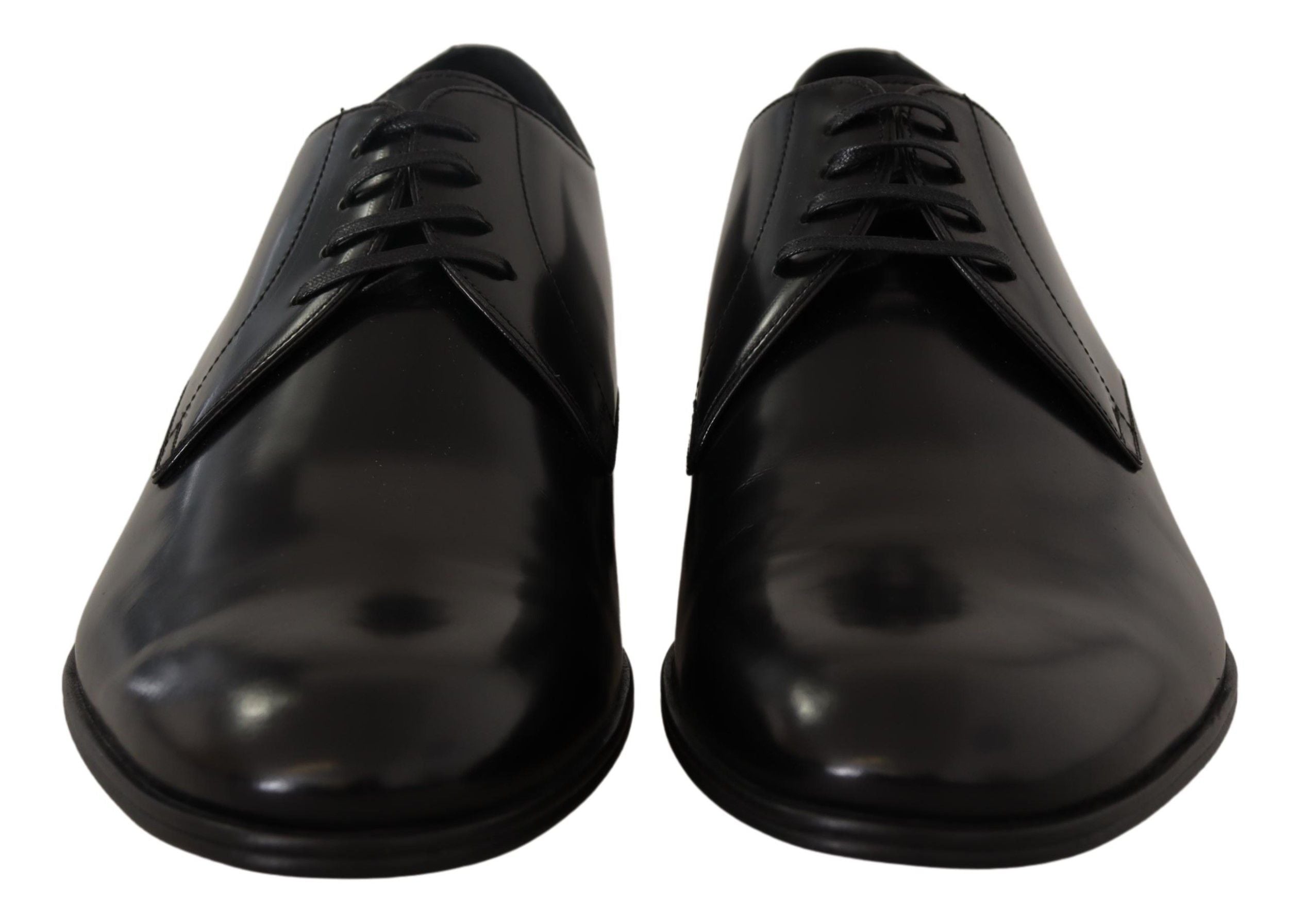 Κομψά μαύρα δερμάτινα παπούτσια Derby Dolce & Gabbana