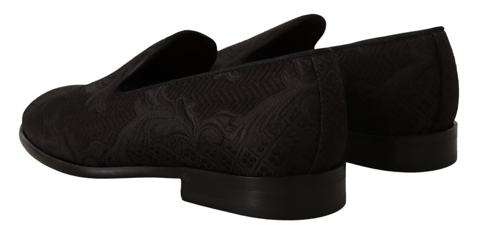 Παντόφλες μπροκάρ μαύρες φλοράλ Dolce & Gabbana