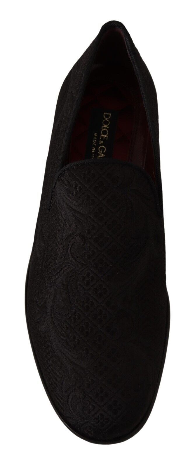 Παντόφλες μπροκάρ μαύρες φλοράλ Dolce & Gabbana