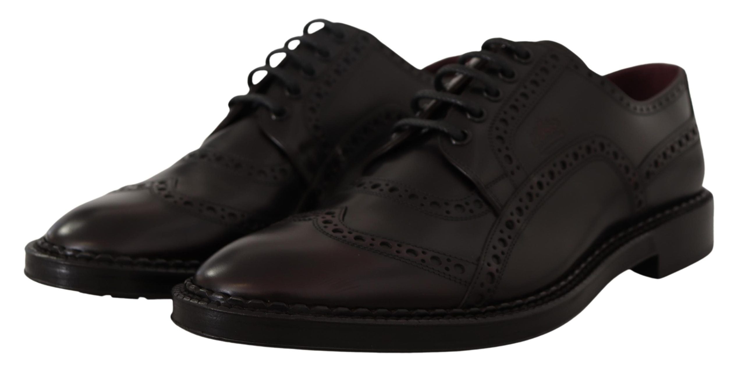 Επίσημα παπούτσια Dolce & Gabbana με μωβ δέρμα Derby
