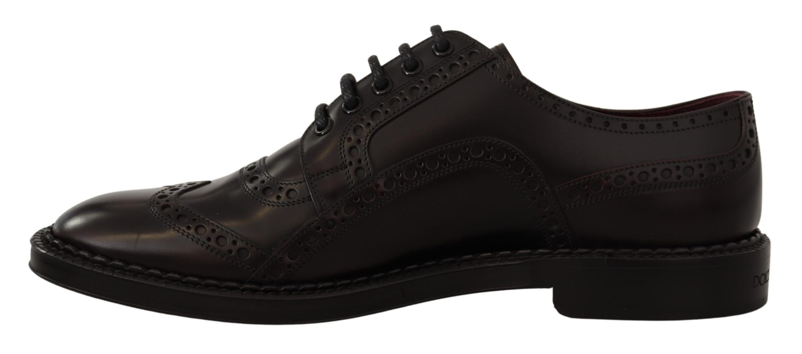 Επίσημα παπούτσια Dolce & Gabbana με μωβ δέρμα Derby