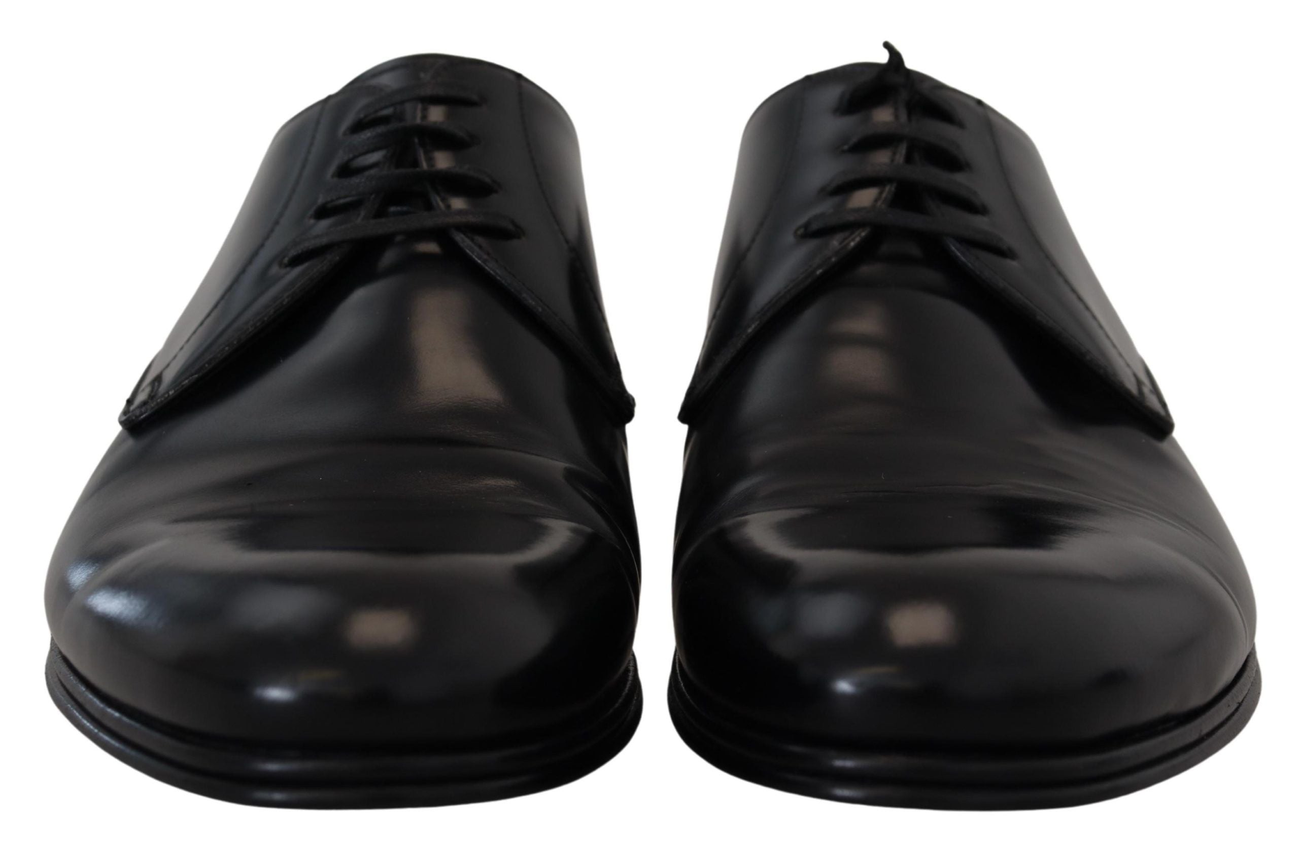 Κομψά μαύρα δερμάτινα παπούτσια Derby Dolce & Gabbana