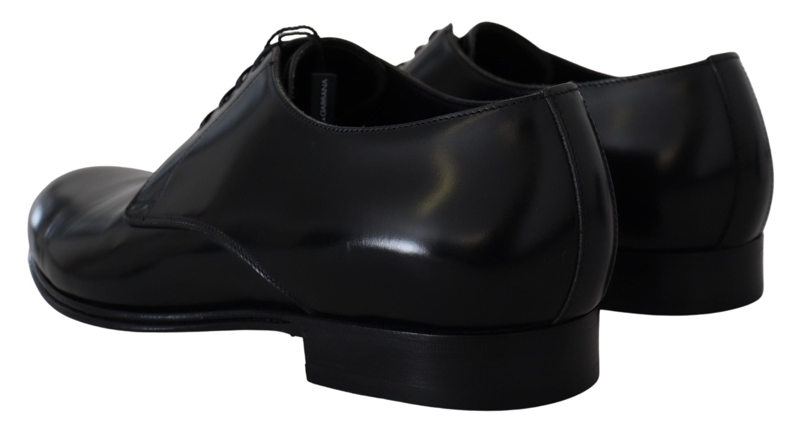 Κομψά μαύρα δερμάτινα παπούτσια Derby Dolce & Gabbana