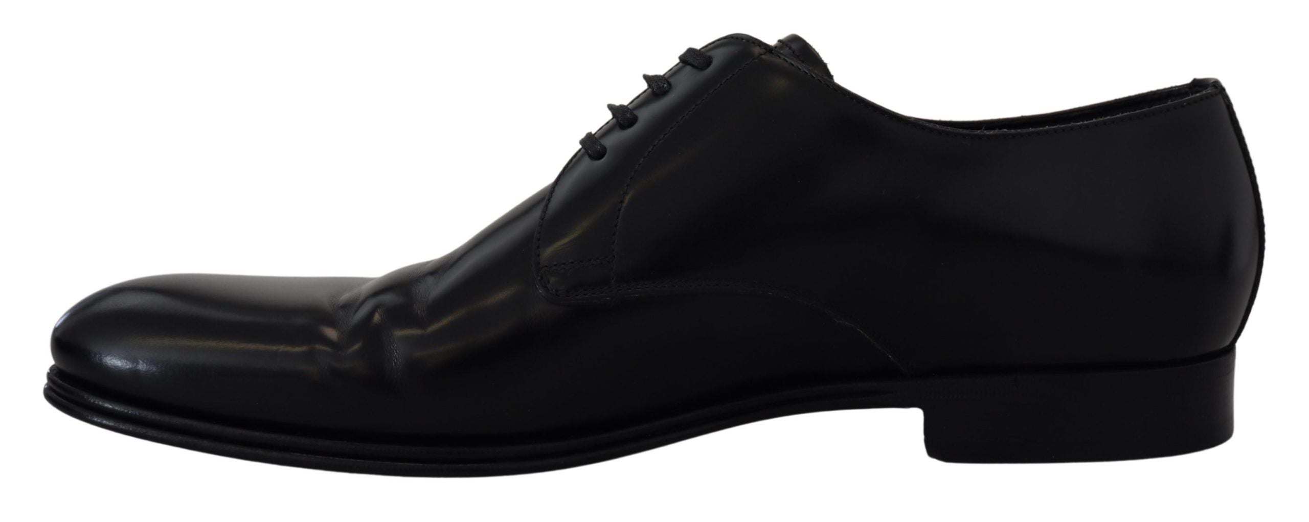 Κομψά μαύρα δερμάτινα παπούτσια Derby Dolce & Gabbana