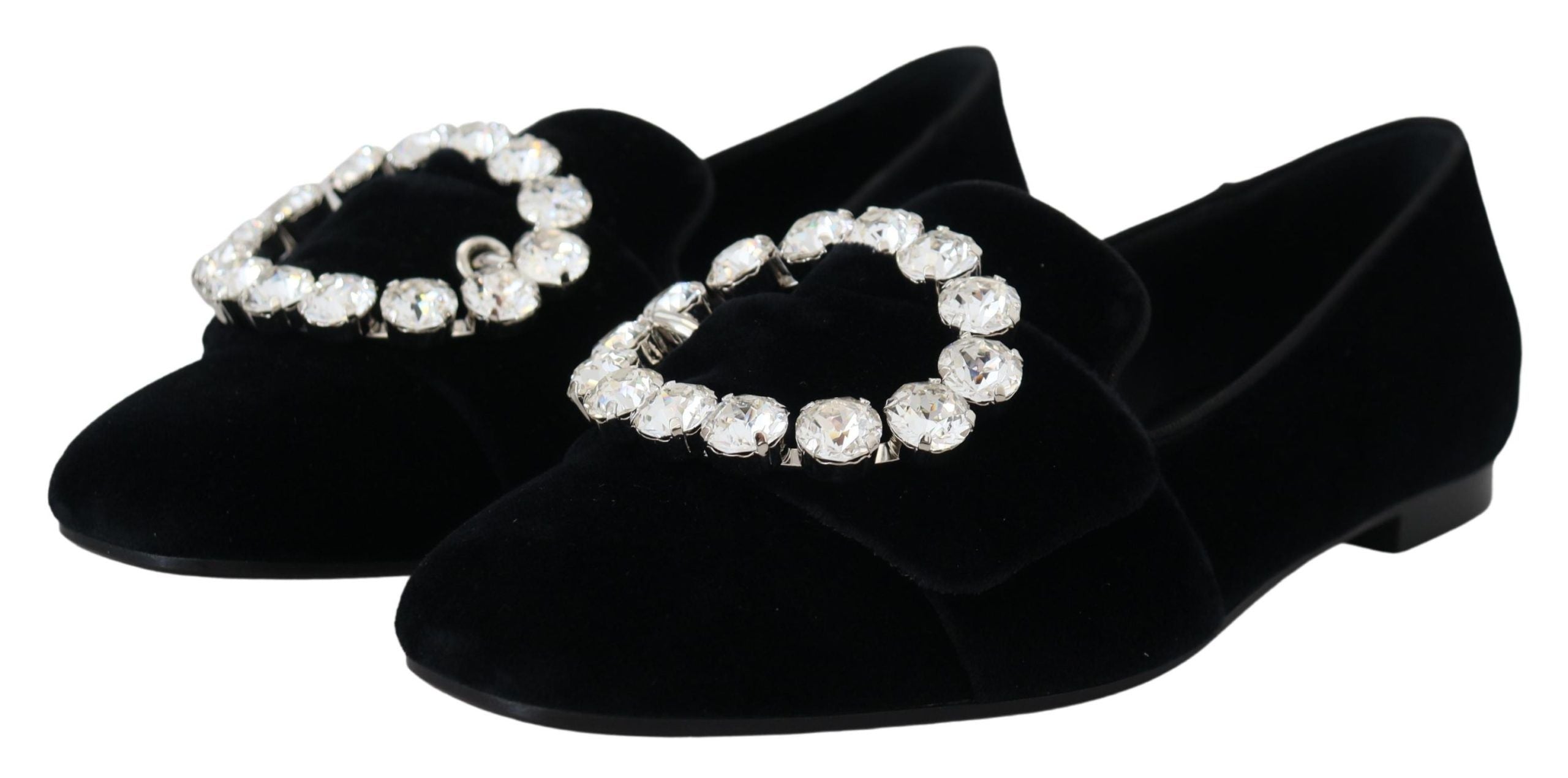 Loafers Dolce & Gabbana Chic Velvet με κρύσταλλο