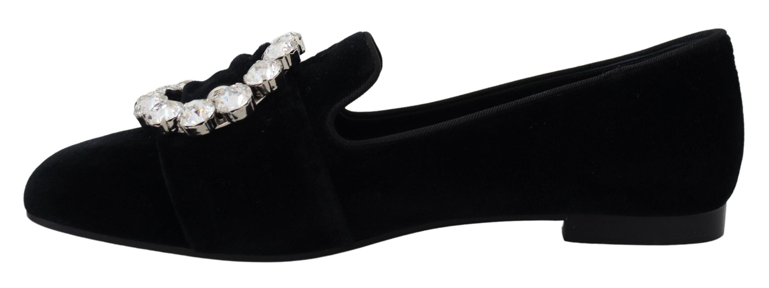 Loafers Dolce & Gabbana Chic Velvet με κρύσταλλο