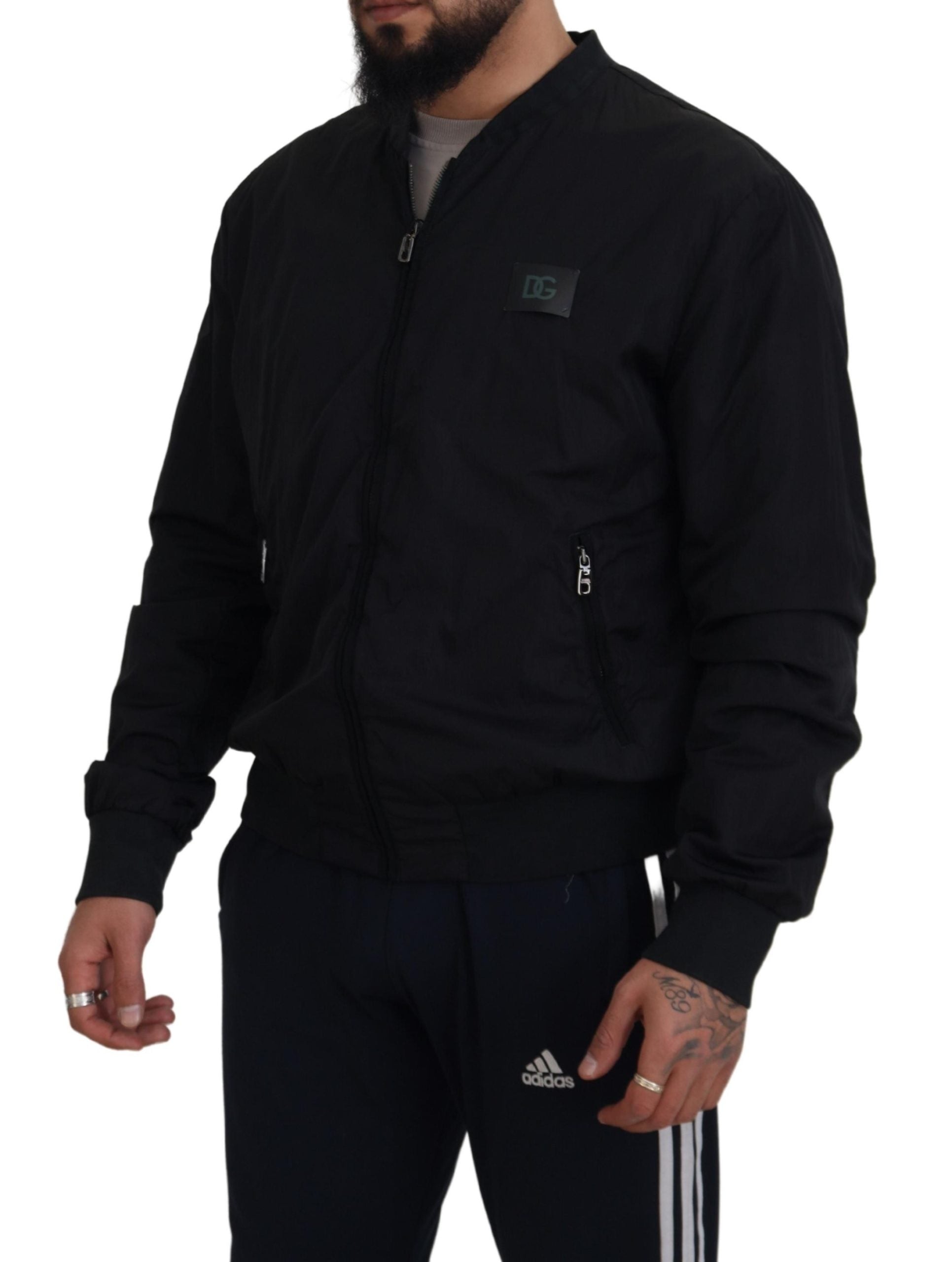 Κομψό μαύρο Bomber Jacket Dolce & Gabbana