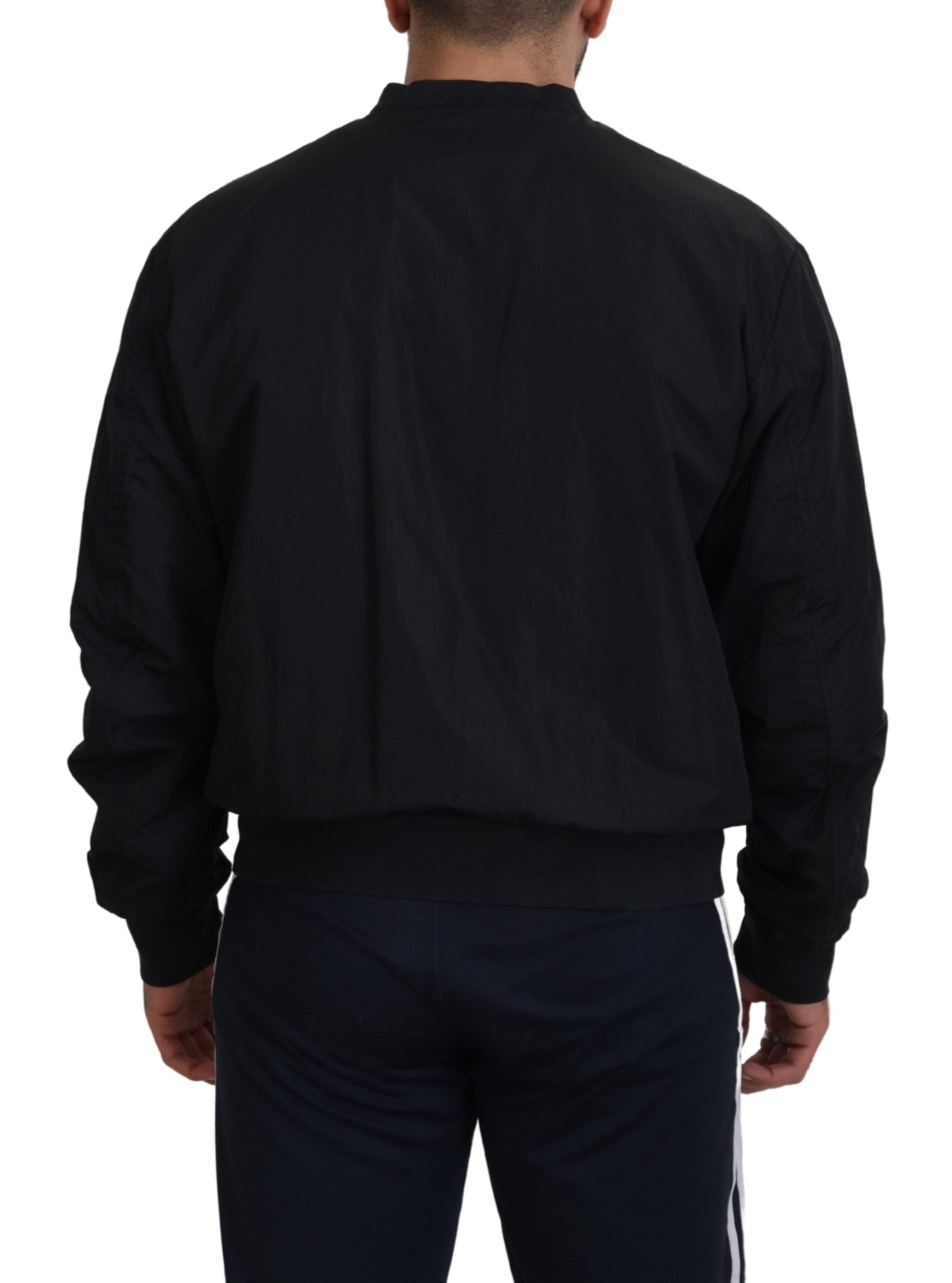 Κομψό μαύρο Bomber Jacket Dolce & Gabbana