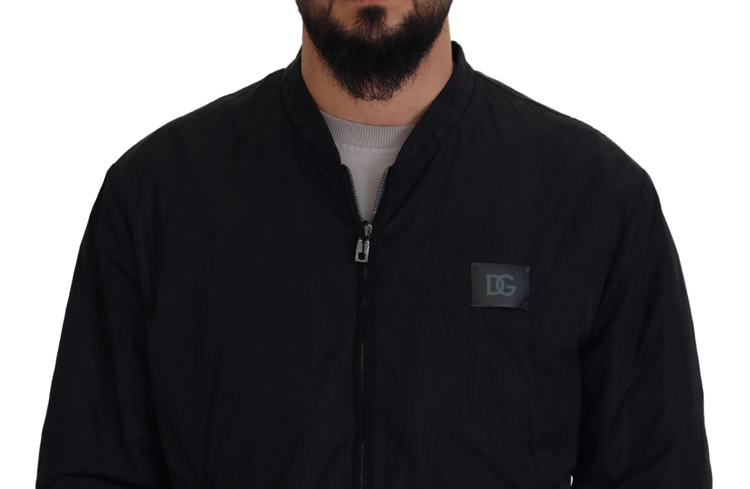 Κομψό μαύρο Bomber Jacket Dolce & Gabbana