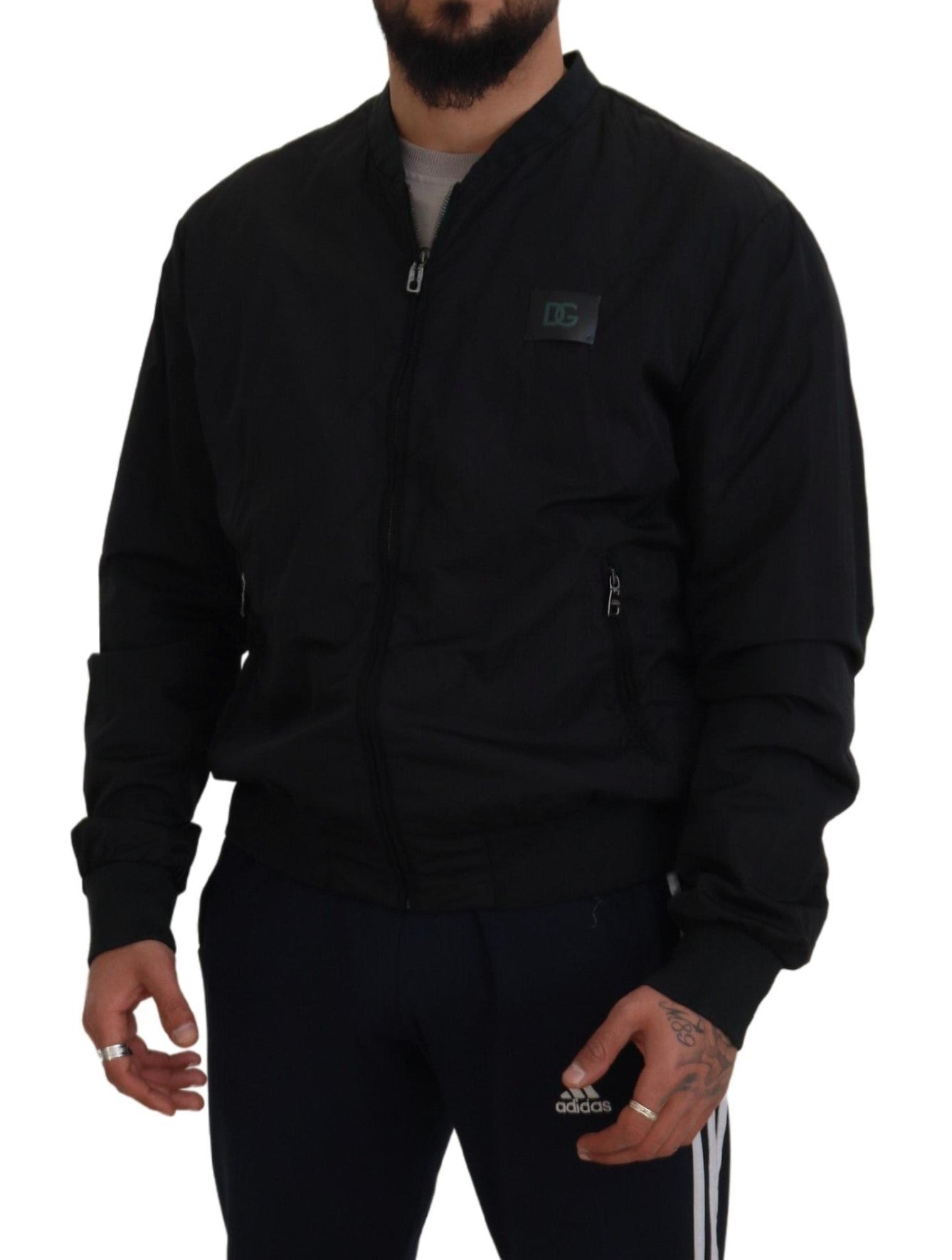 Κομψό μαύρο Bomber Jacket Dolce & Gabbana