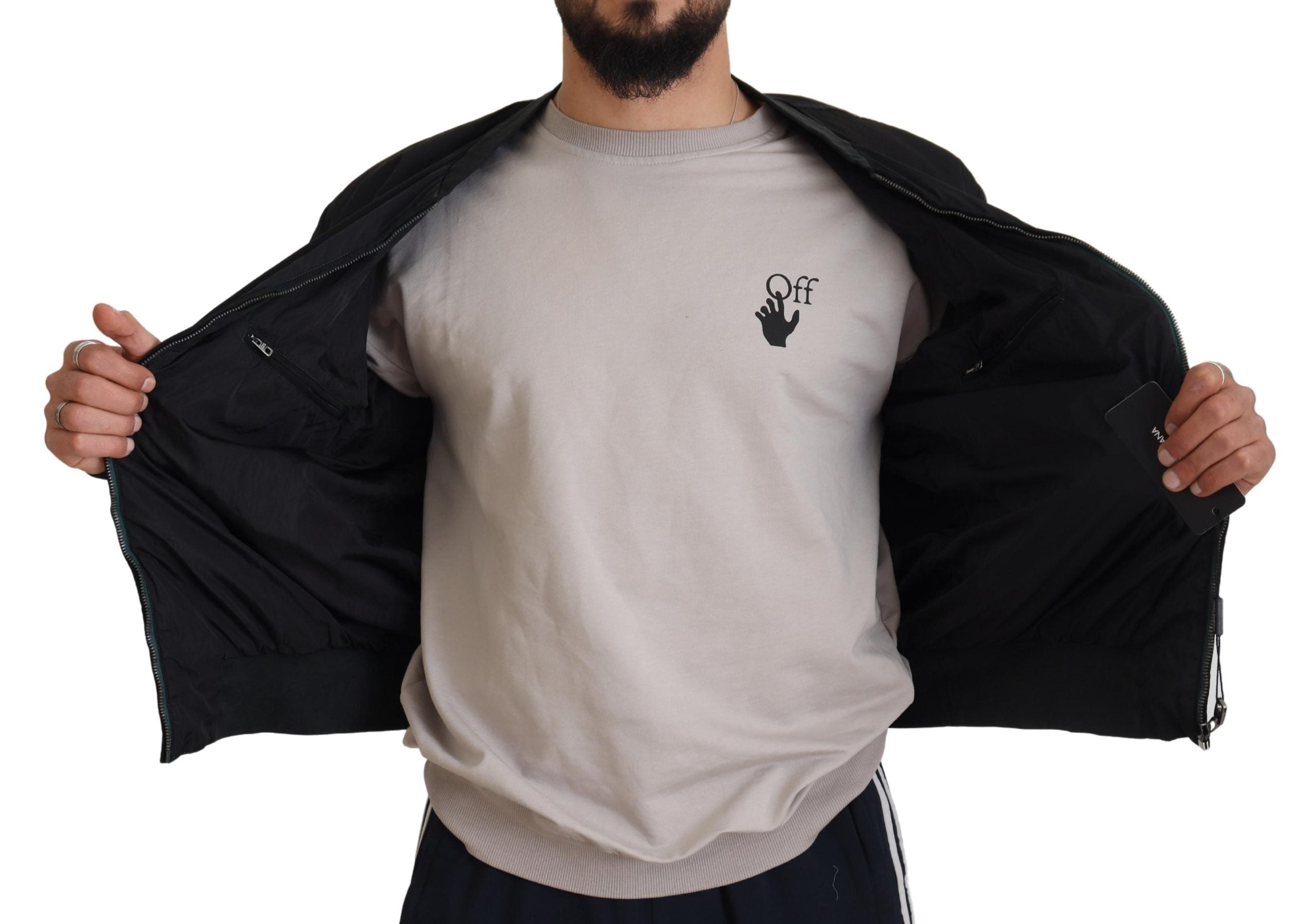 Κομψό μαύρο Bomber Jacket Dolce & Gabbana