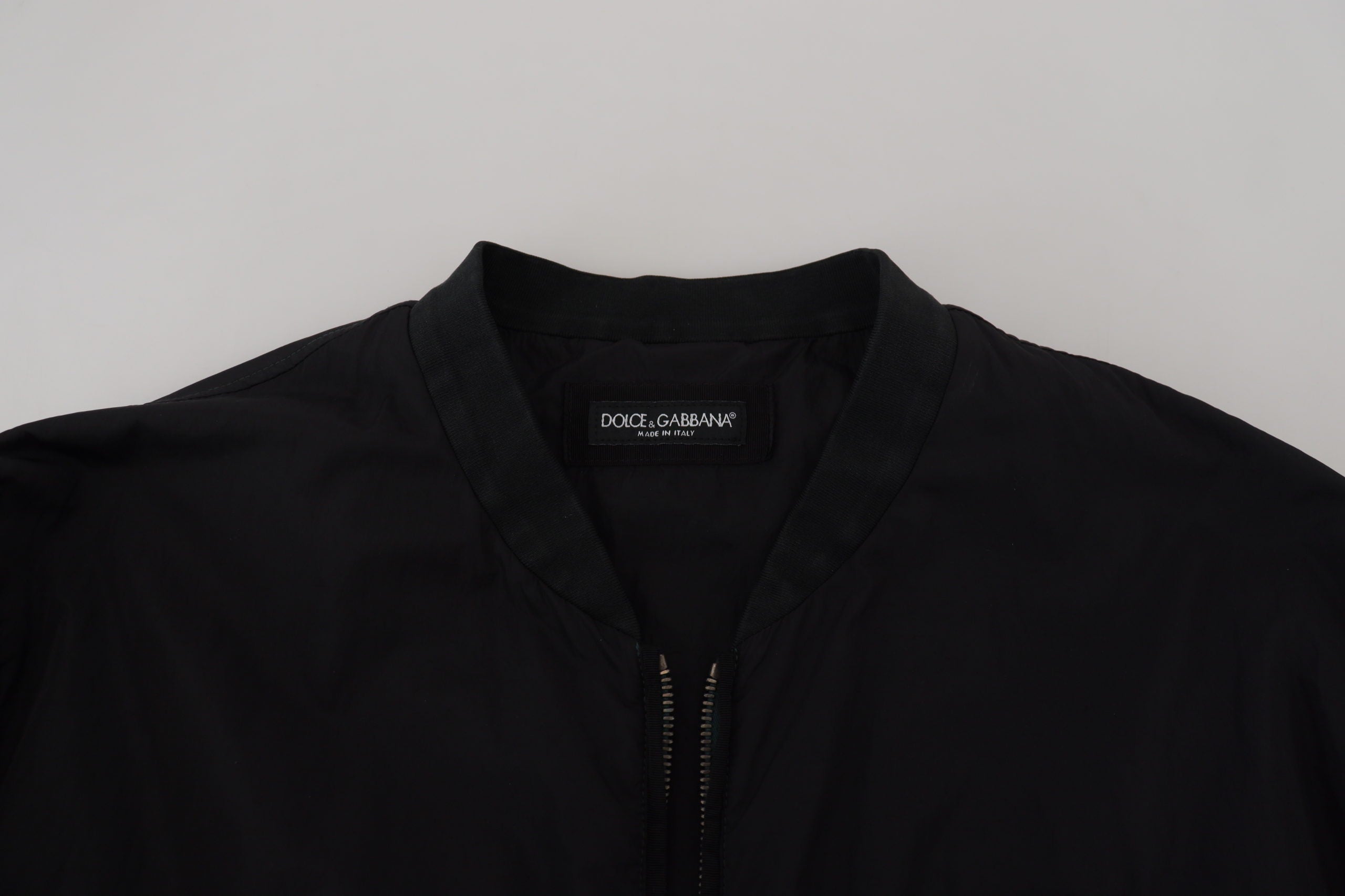 Κομψό μαύρο Bomber Jacket Dolce & Gabbana