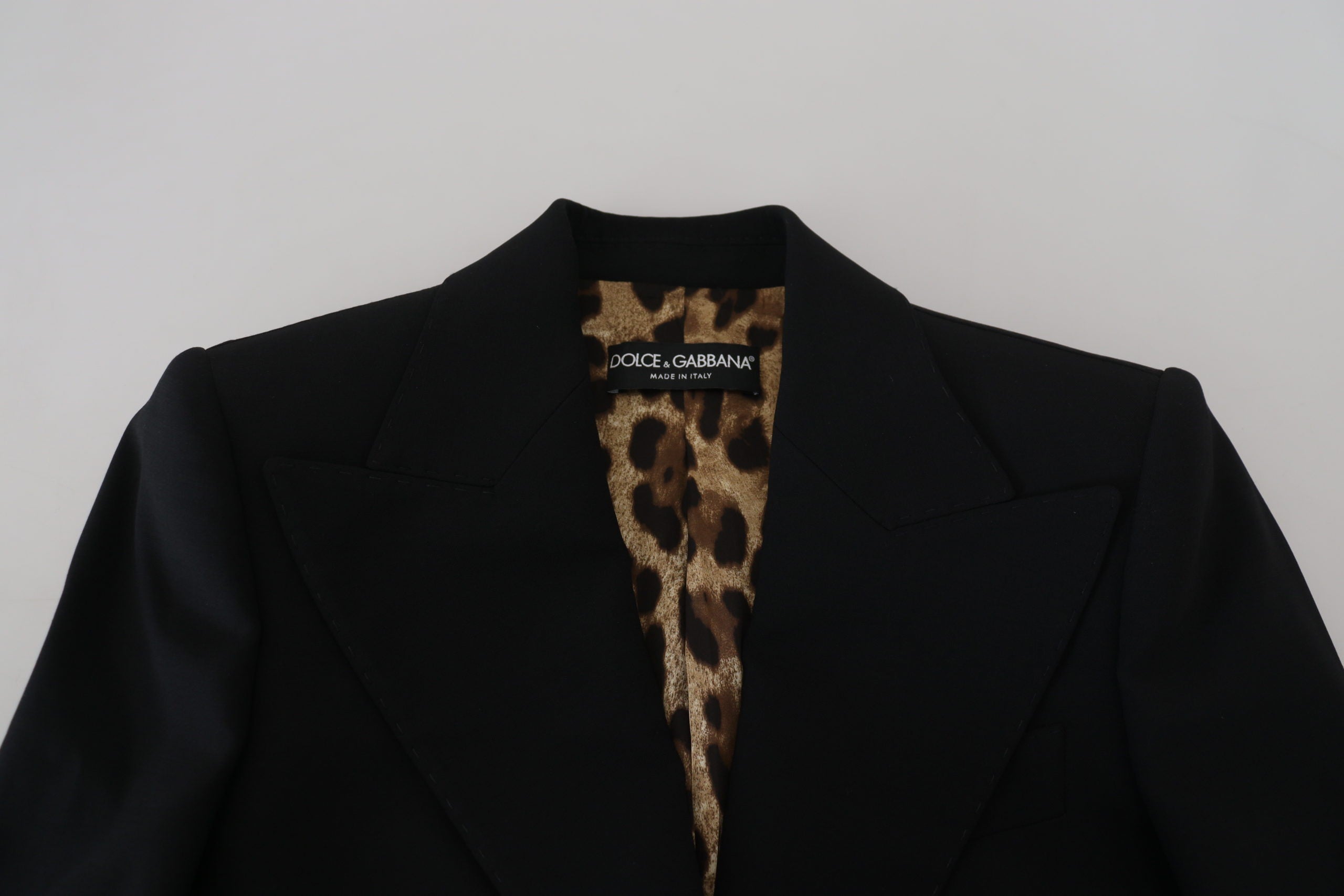 Κομψό μαύρο ελαστικό μάλλινο σακάκι Dolce & Gabbana