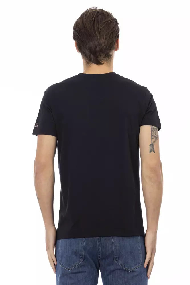 Ανδρικό T-shirt Trussardi Action Μαύρο βαμβακερό