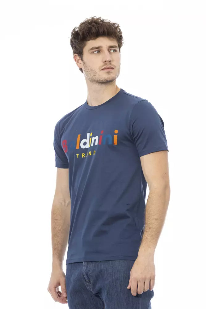Ανδρικό μπλουζάκι Baldinini Trend Blue Cotton