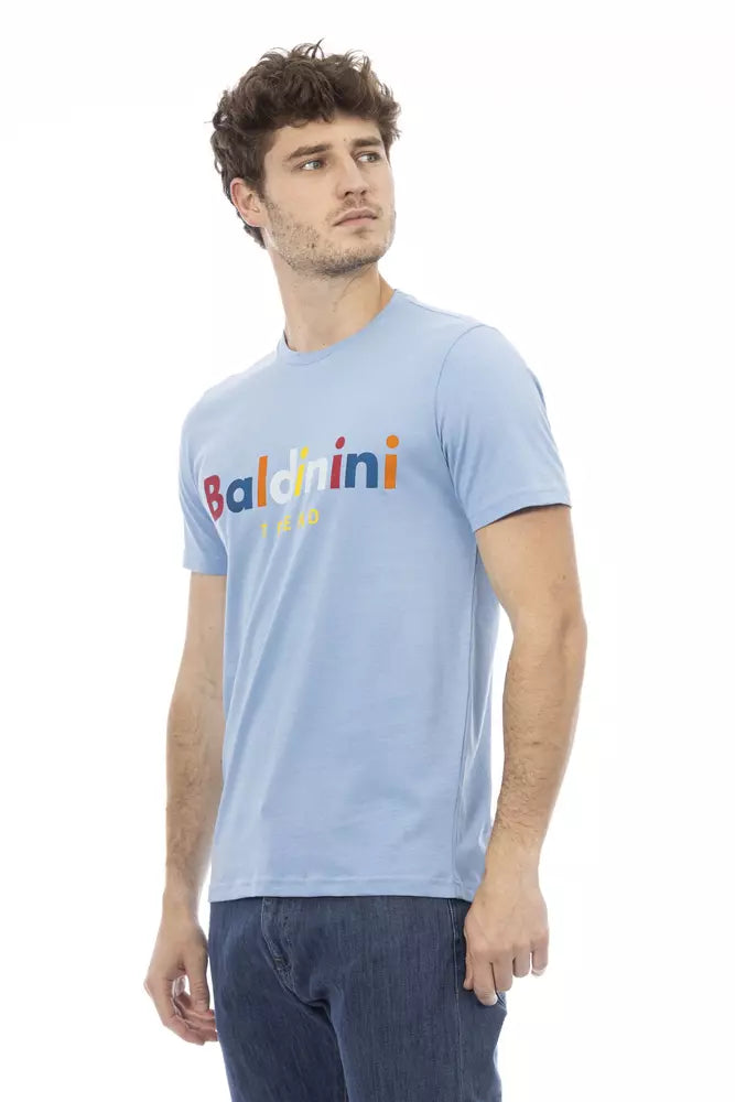 Ανδρικό μπλουζάκι Baldinini Trend Light Blue Cotton